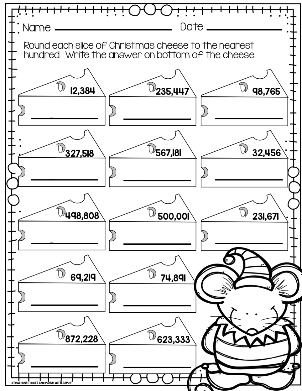 Christmas Math Worksheets Grades 3-5 - Teaching Tidbits And More