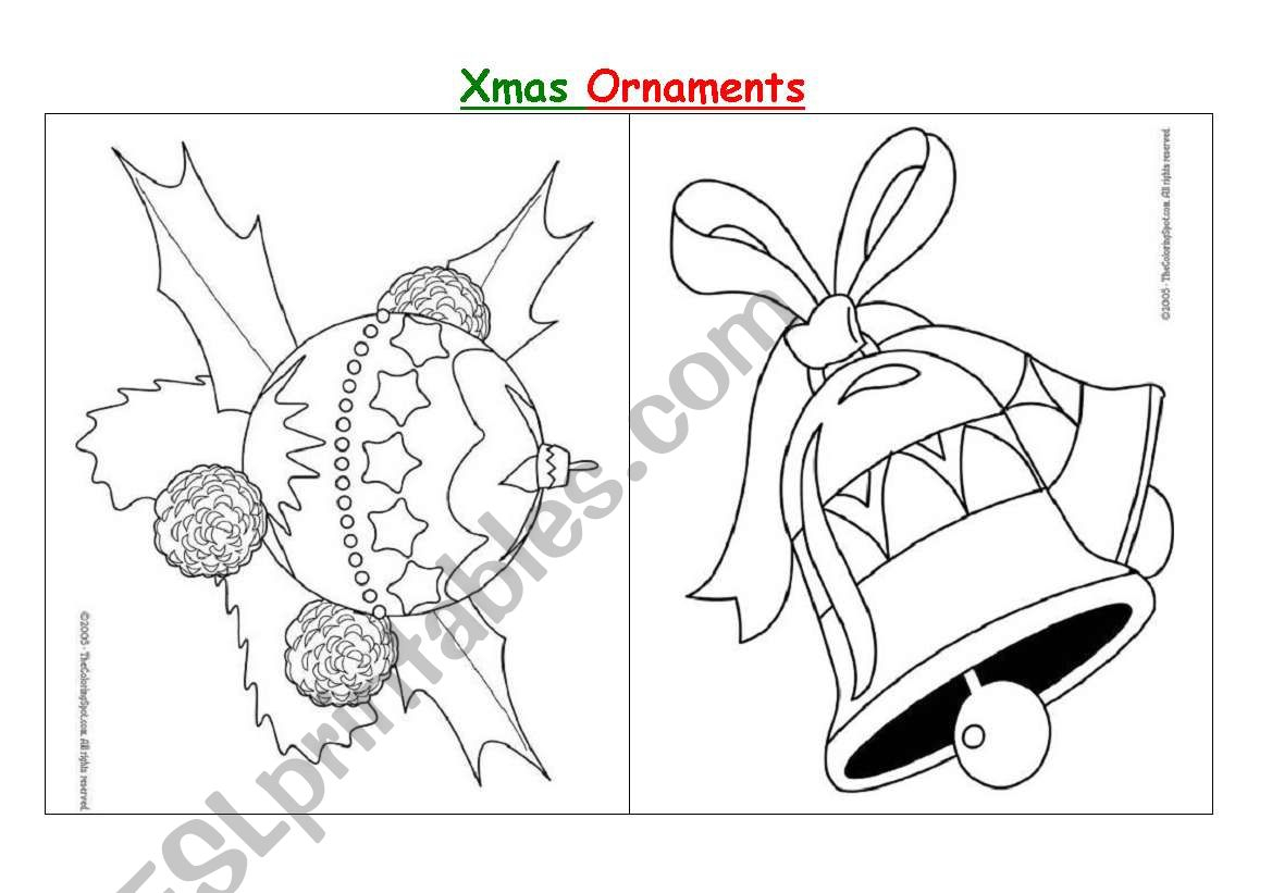 Christmas Ornaments - Esl Worksheetdiana Parracho