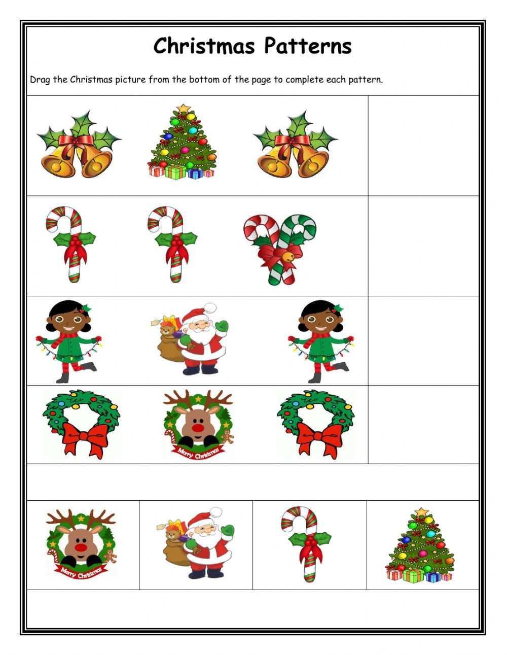 Christmas Patterns Worksheet