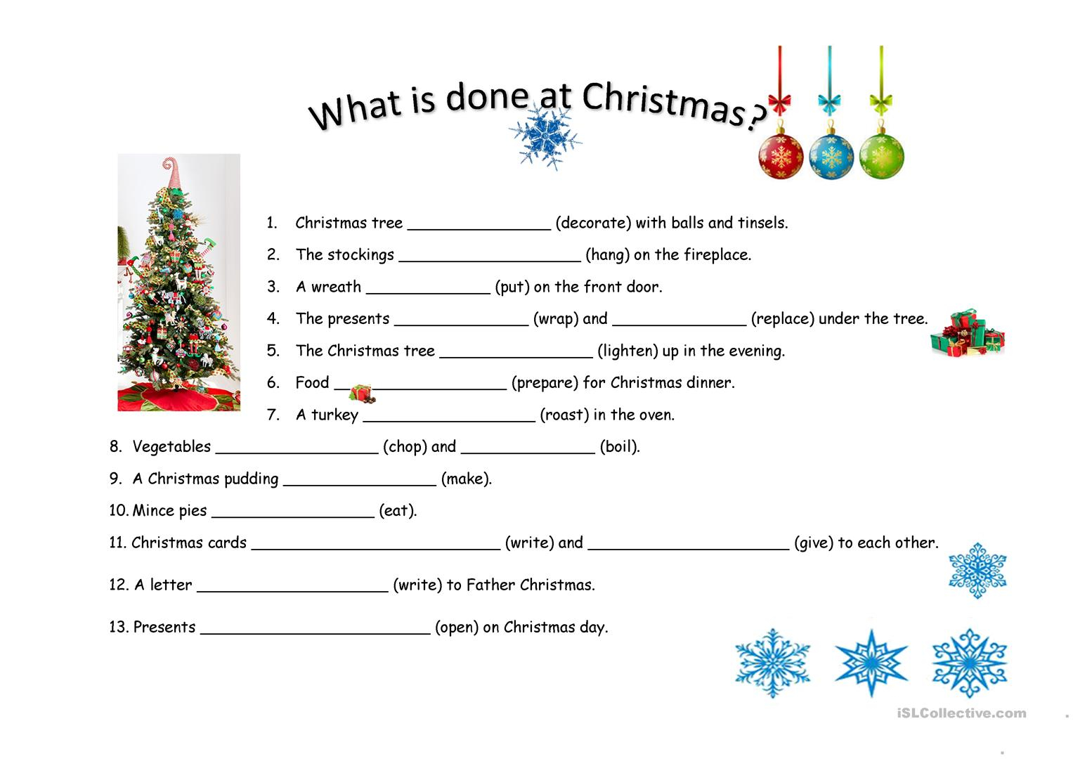 Christmas-Present Passive - English Esl Worksheets For