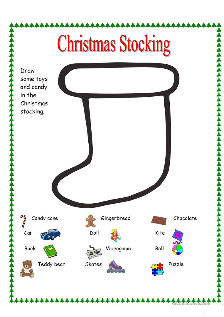 Christmas Stocking - English Esl Worksheets For Distance