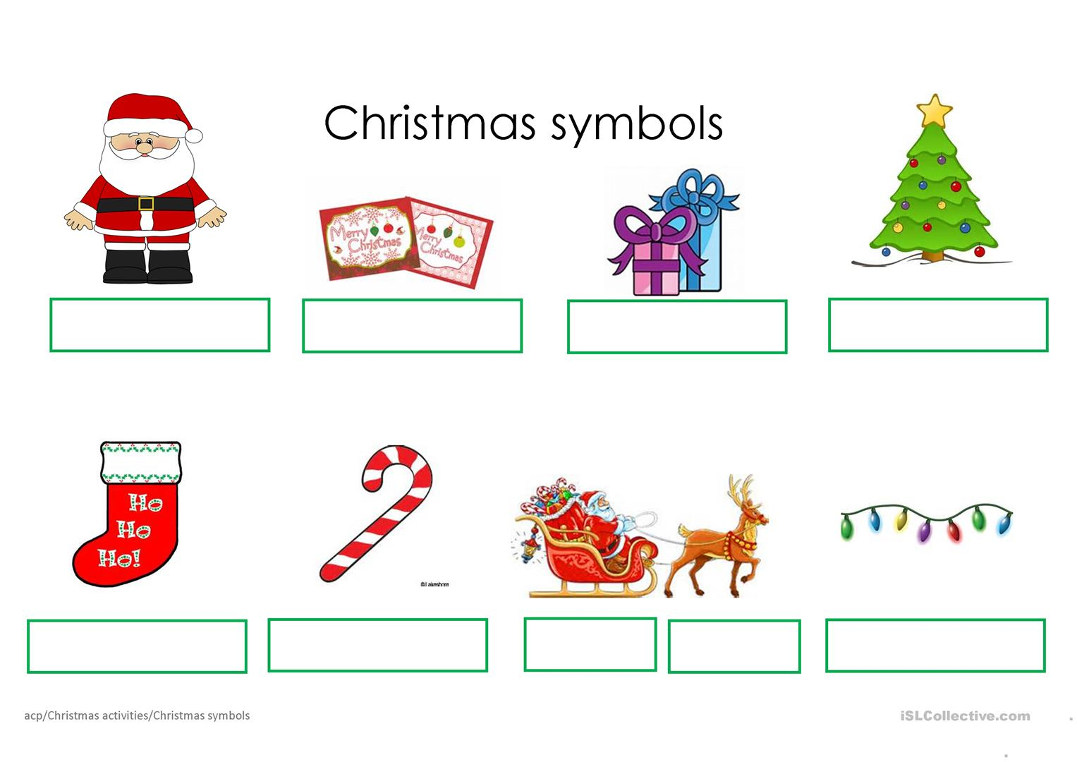 Christmas Symbols - English Esl Worksheets For Distance