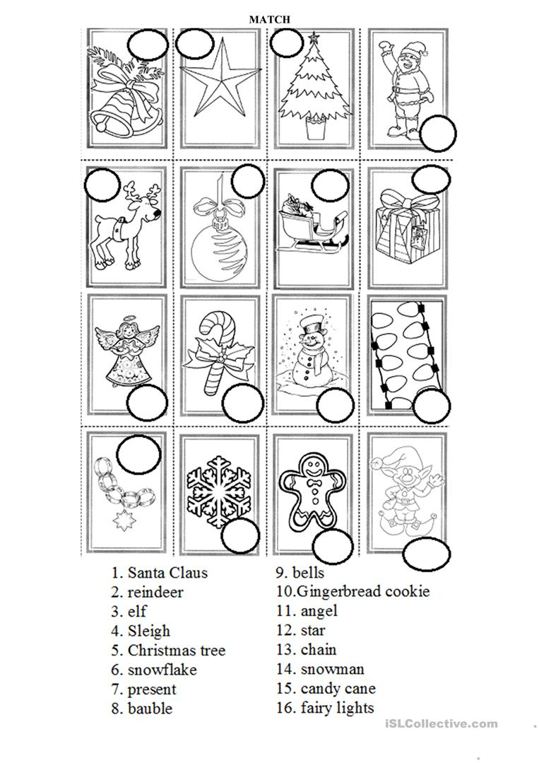 Christmas Symbols Practice - English Esl Worksheets For