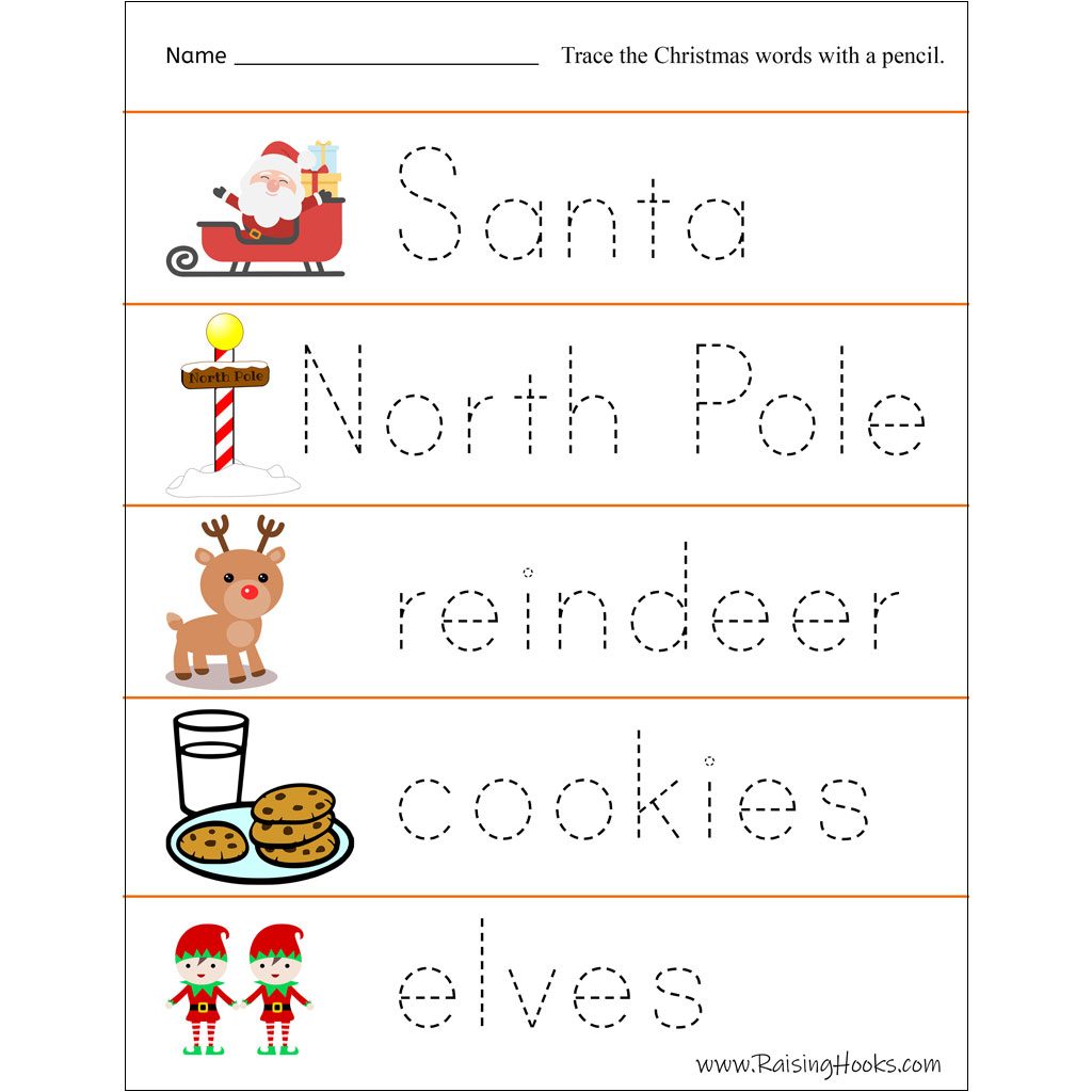 Christmas Tracing Worksheets - Raising Hooks