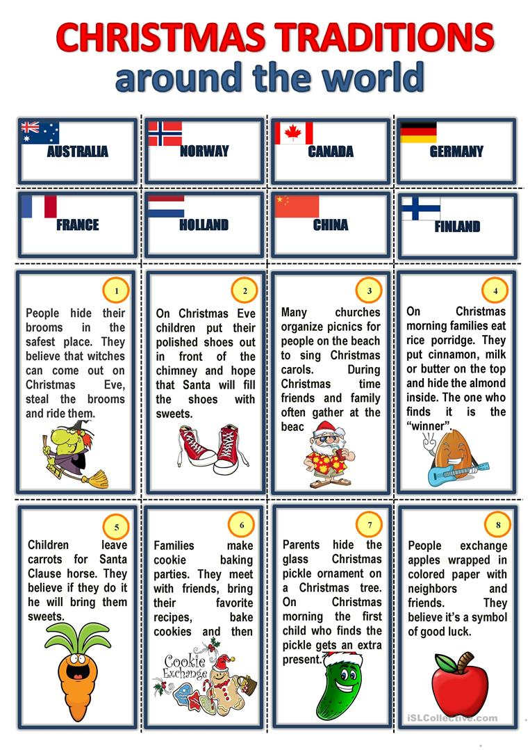 Christmas Traditions Around The World - English Esl