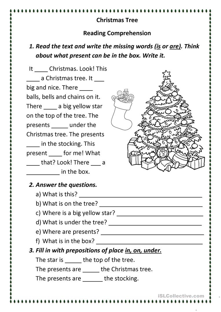 Christmas Tree - English Esl Worksheets For Distance