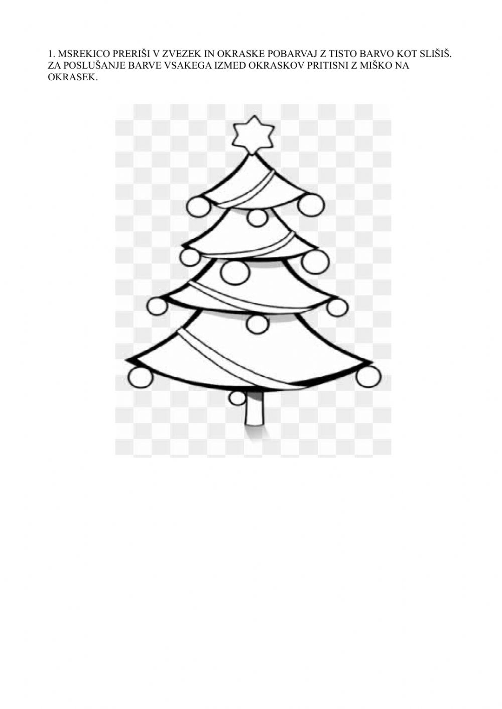 Christmas Tree Ornaments Worksheet