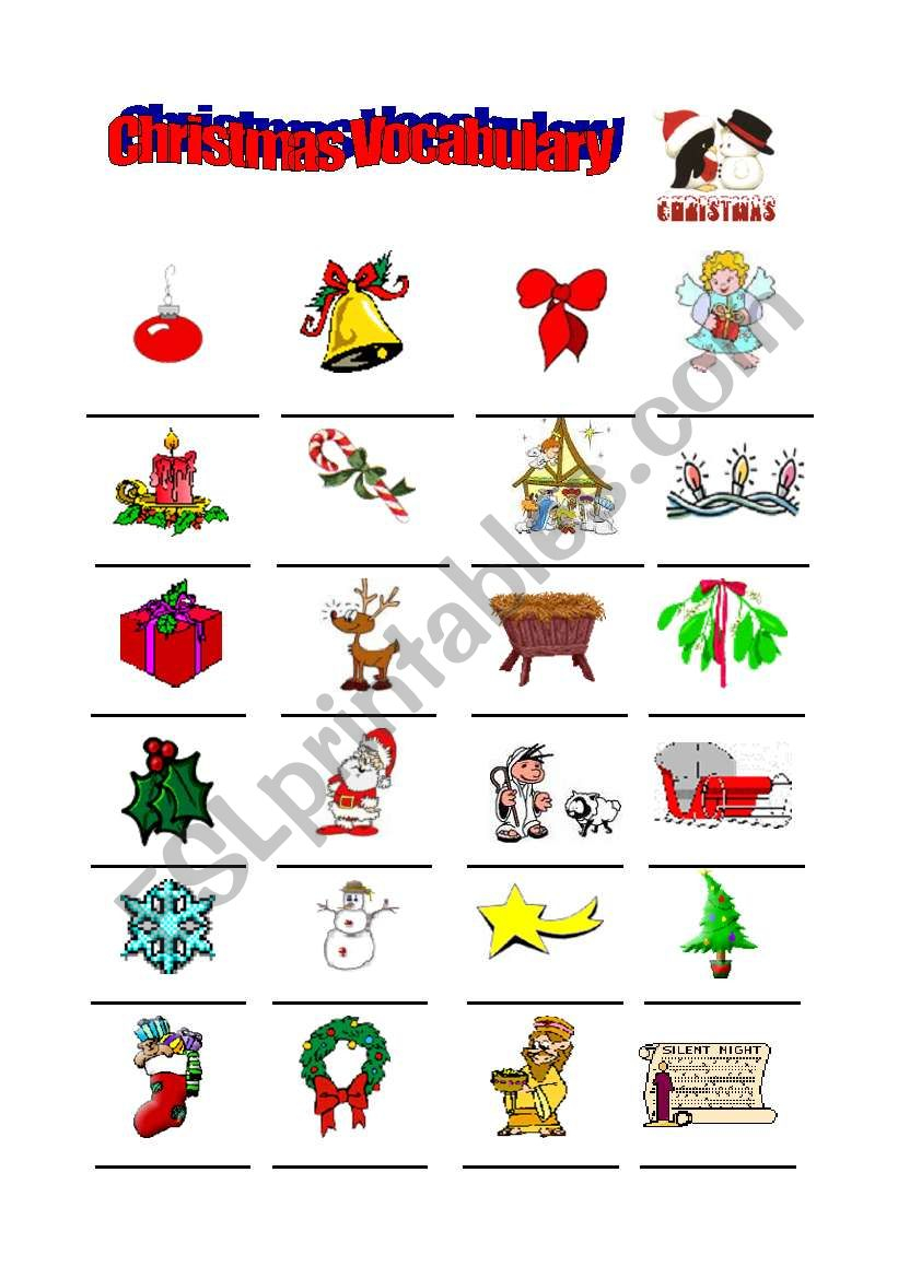Christmas Vocabulary - Esl Worksheetgaloucha
