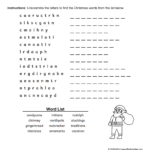 Christmas Word Scramble With Santa Claus. 4 Levels Of