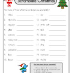 Christmas Word Scramble Worksheets With Answers | Printable
