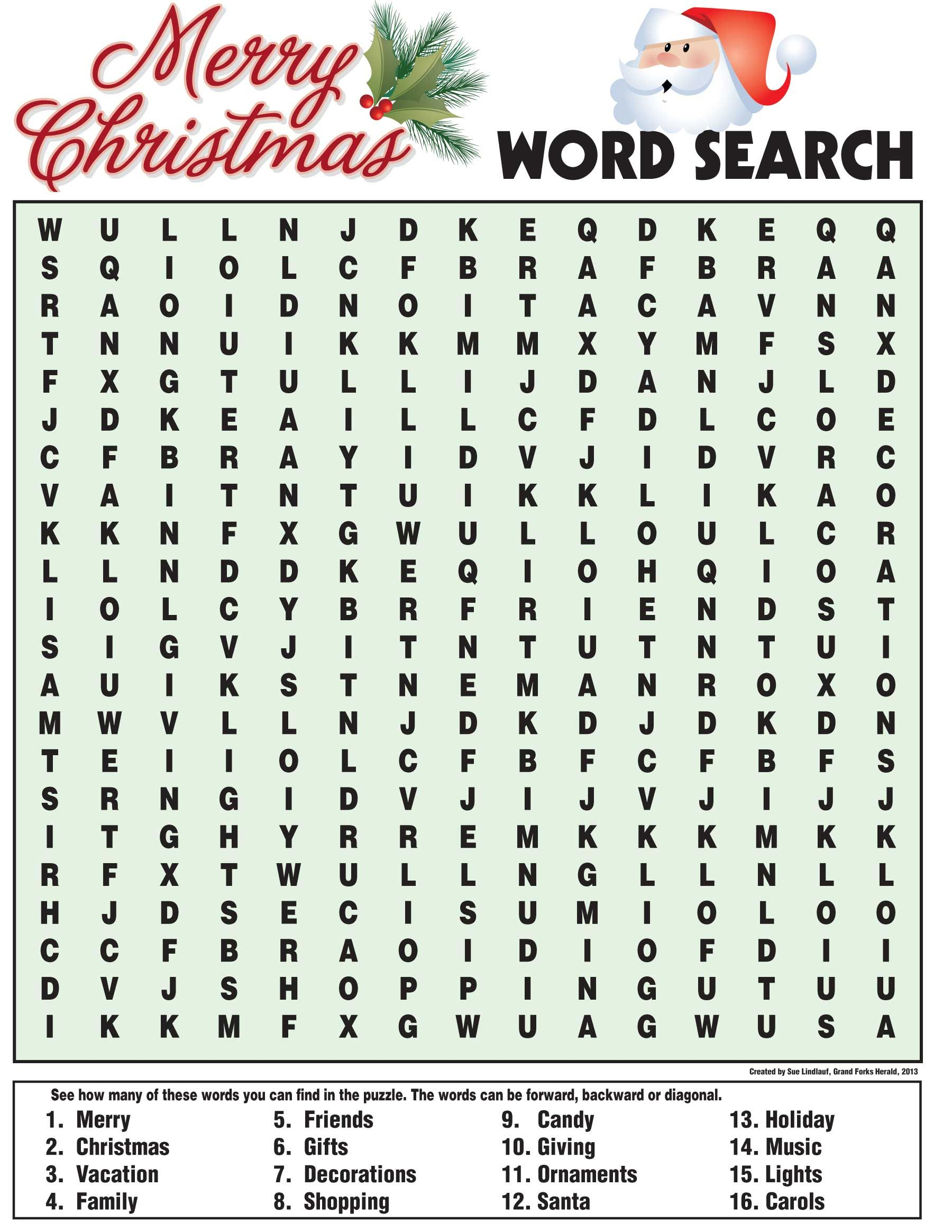 Christmas Word Search - Best Coloring Pages For Kids