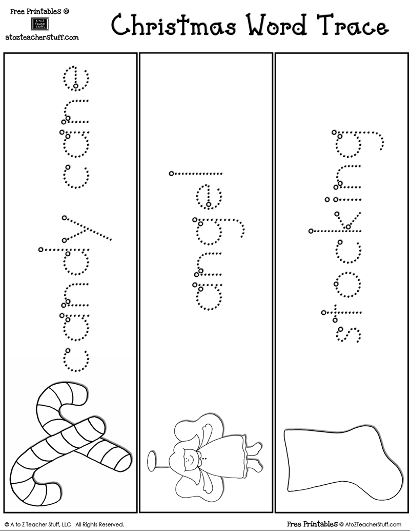 Christmas Word Tracing Practice | A To Z Teacher Stuff