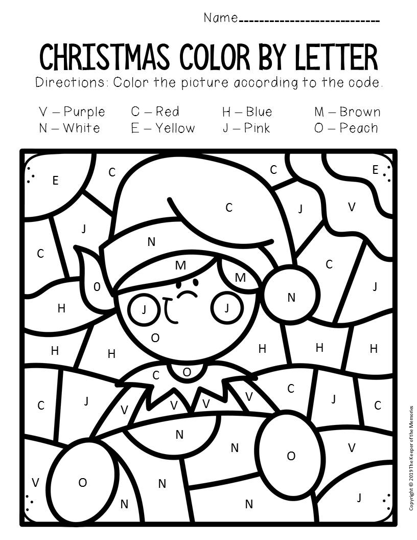 Colorcapital Letter Christmas Preschool Worksheets Elf
