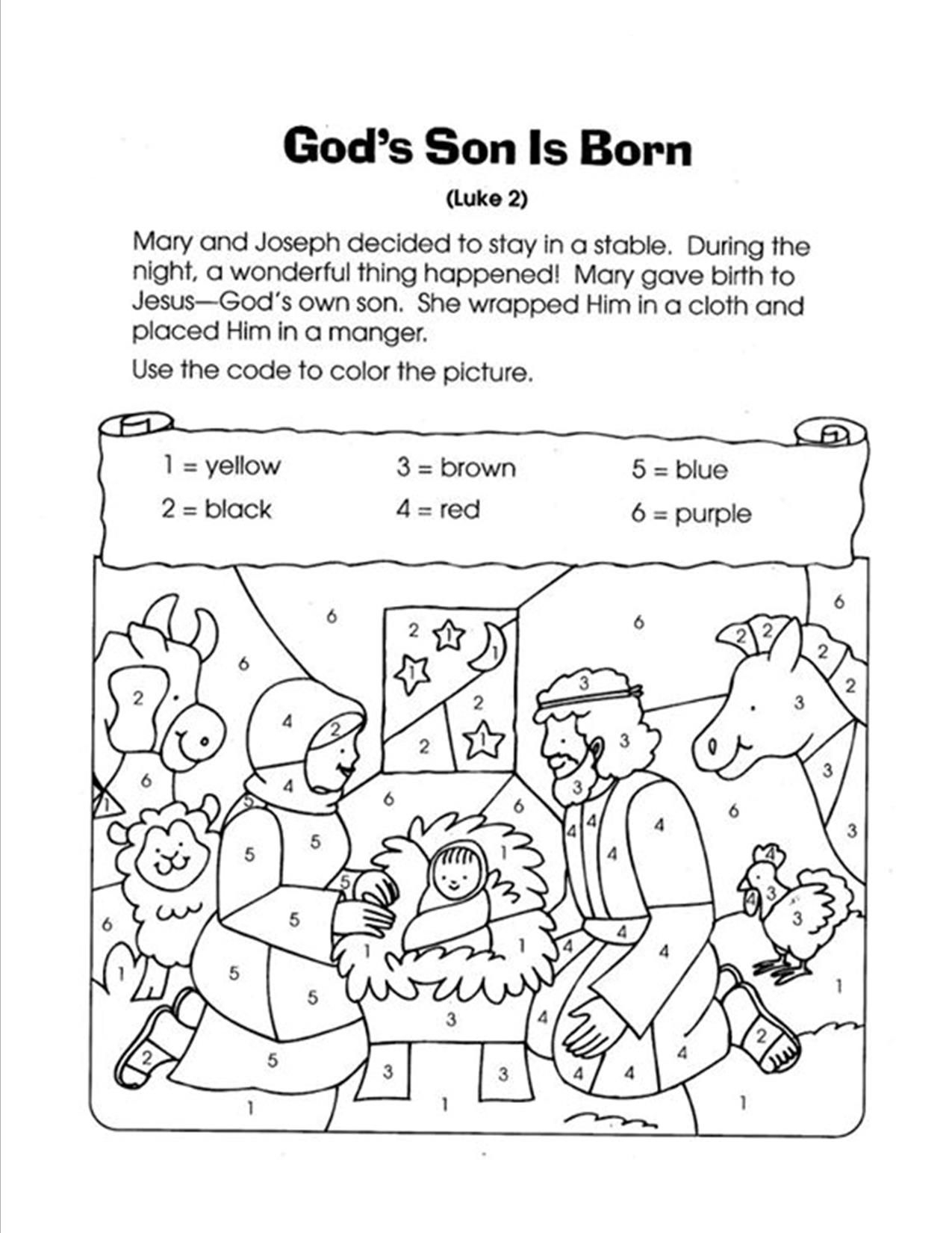 Colornumbers Nativity | Christmas Sunday School