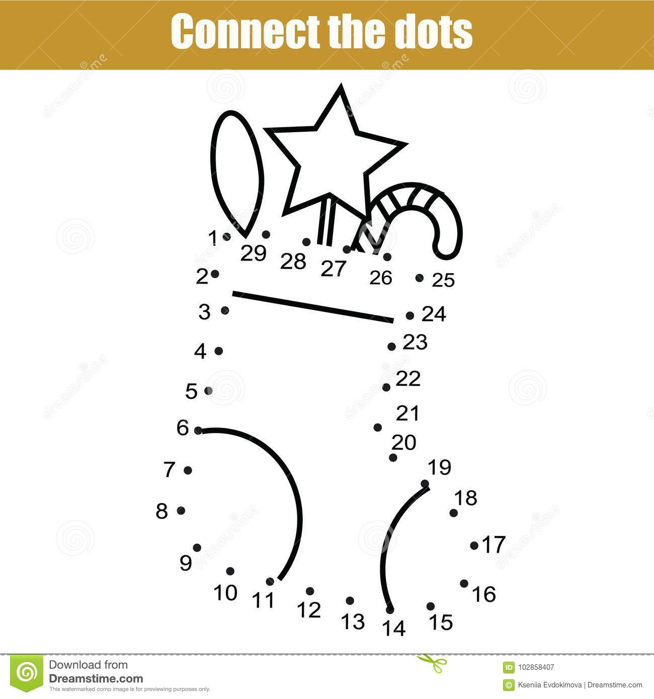 Connect The Dotsnumbers Children Educational Game