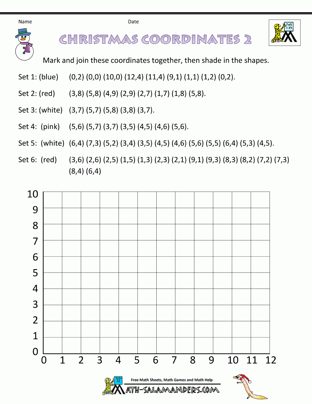 Coordinate Worksheets