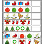 Cut And Paste Christmas Pattern Recognition Worksheet | Woo