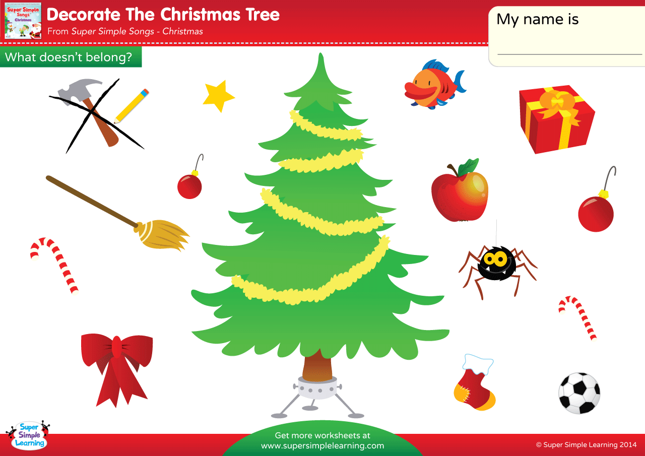 Decorate The Christmas Tree Worksheet - What Doesn&amp;#039;t Belong