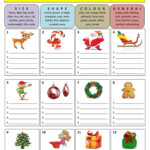 Describing Christmas (Adjectives) - English Esl Worksheets