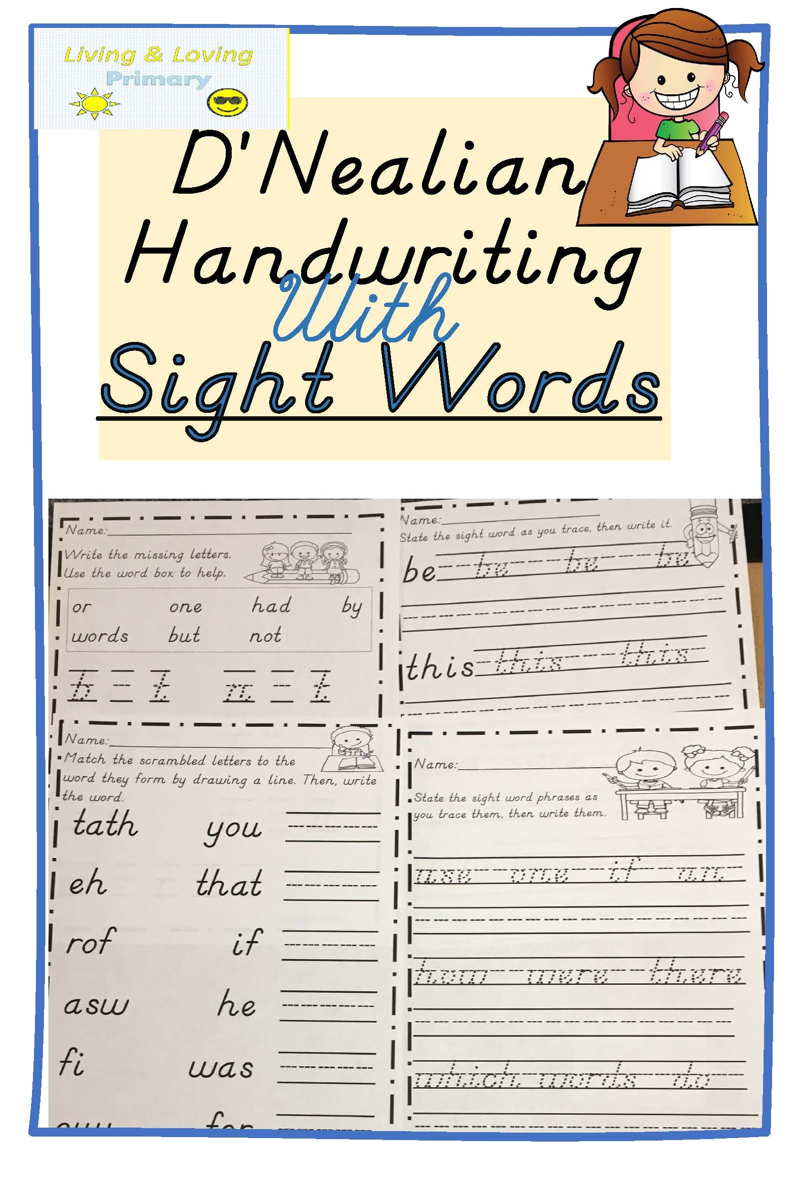 D&amp;#039;nealian Handwriting With Sight Words | Writing Sight Words