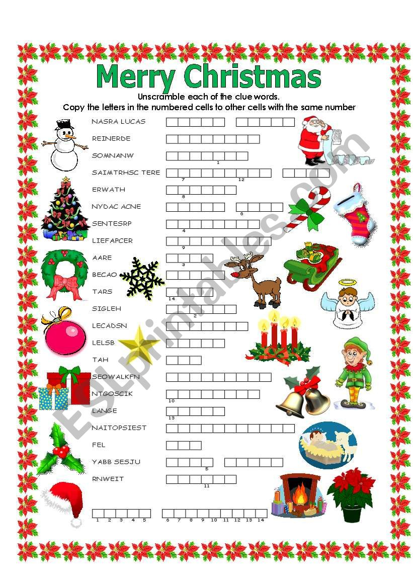 Double Puzzle (Christmas) - Esl Worksheetlupiscasu