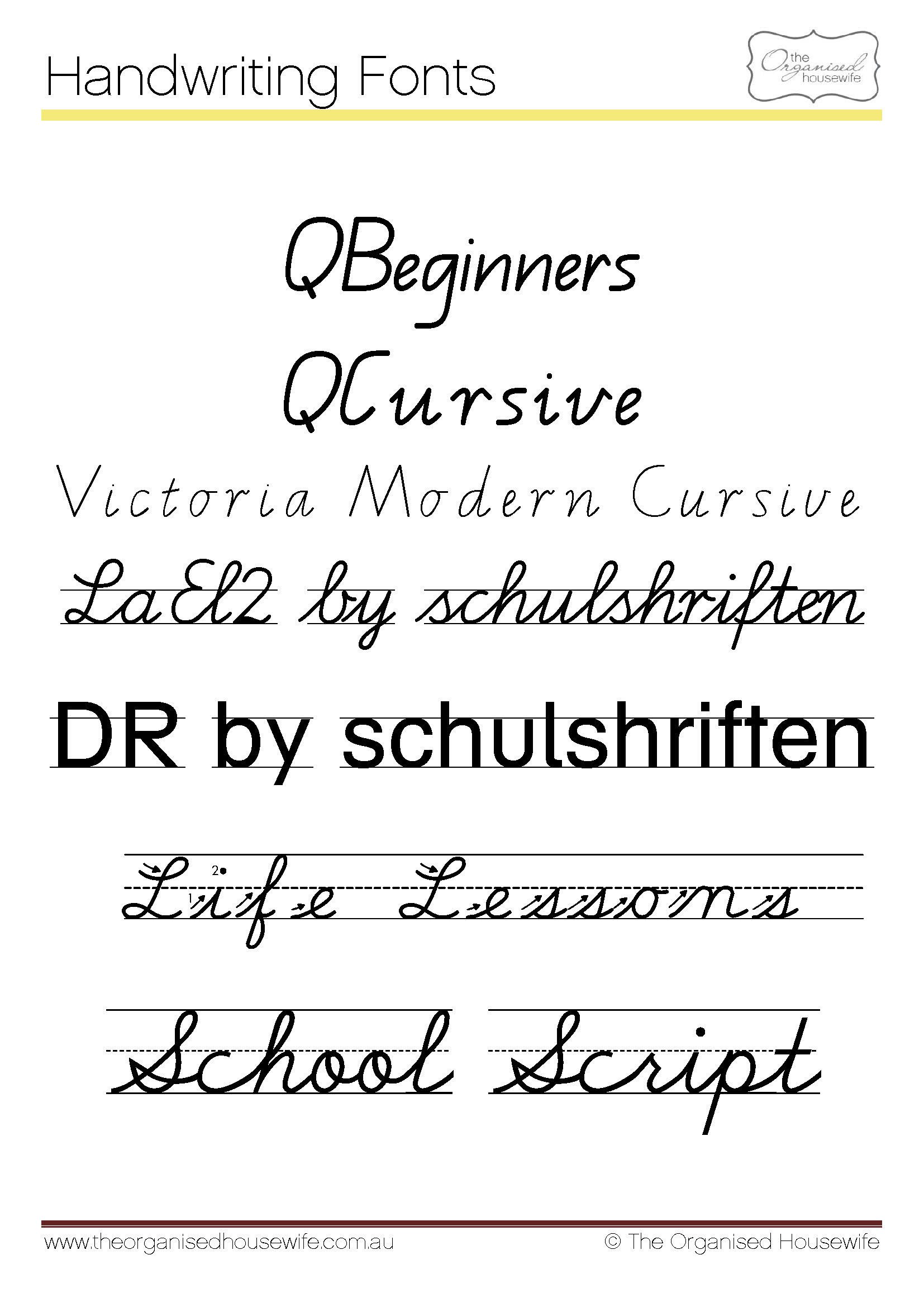 Fonts To Help Kids To Write + Qld Cursive - The Organised