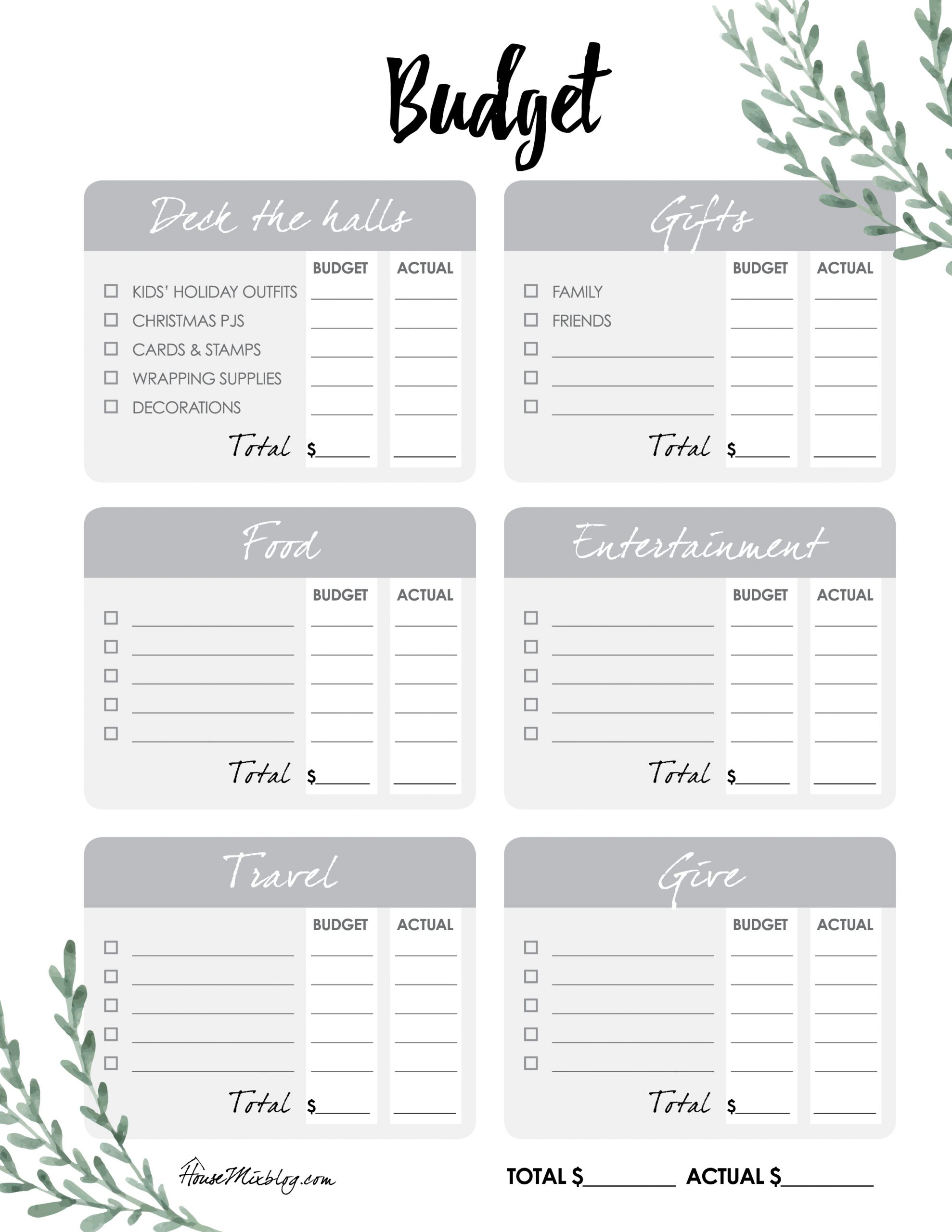 Free Christmas Checklist + Budget Printables – House Mix