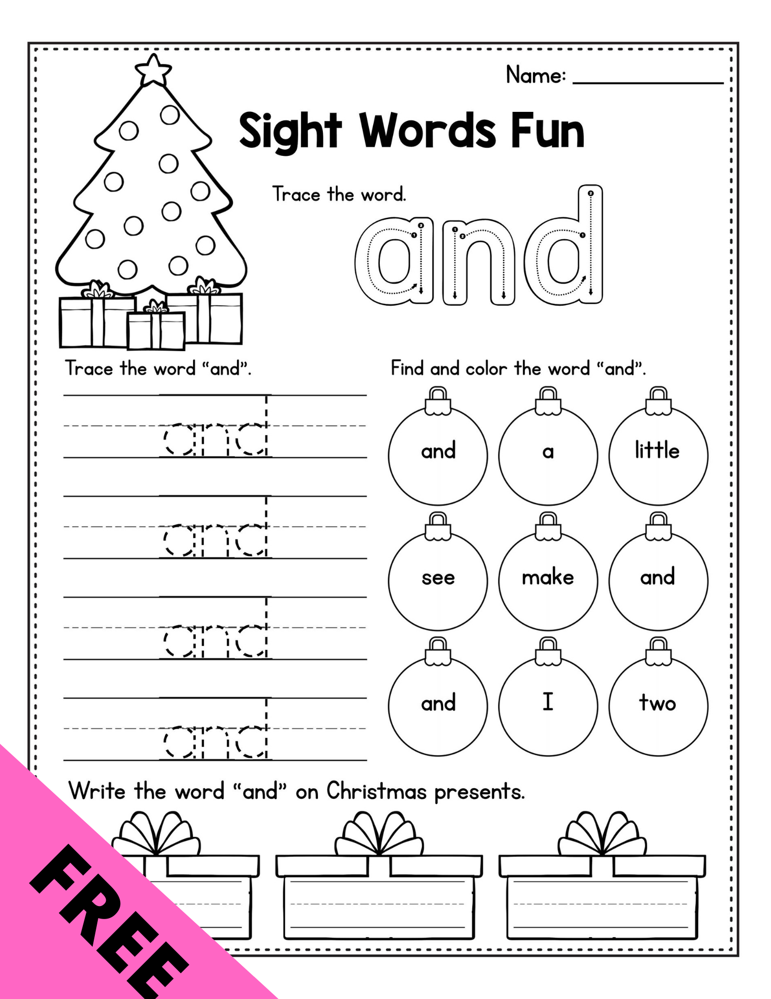 Free Christmas Math Activities Preschool December Morning