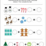 Free Christmas Themed Picture Math Worksheet - Love Note