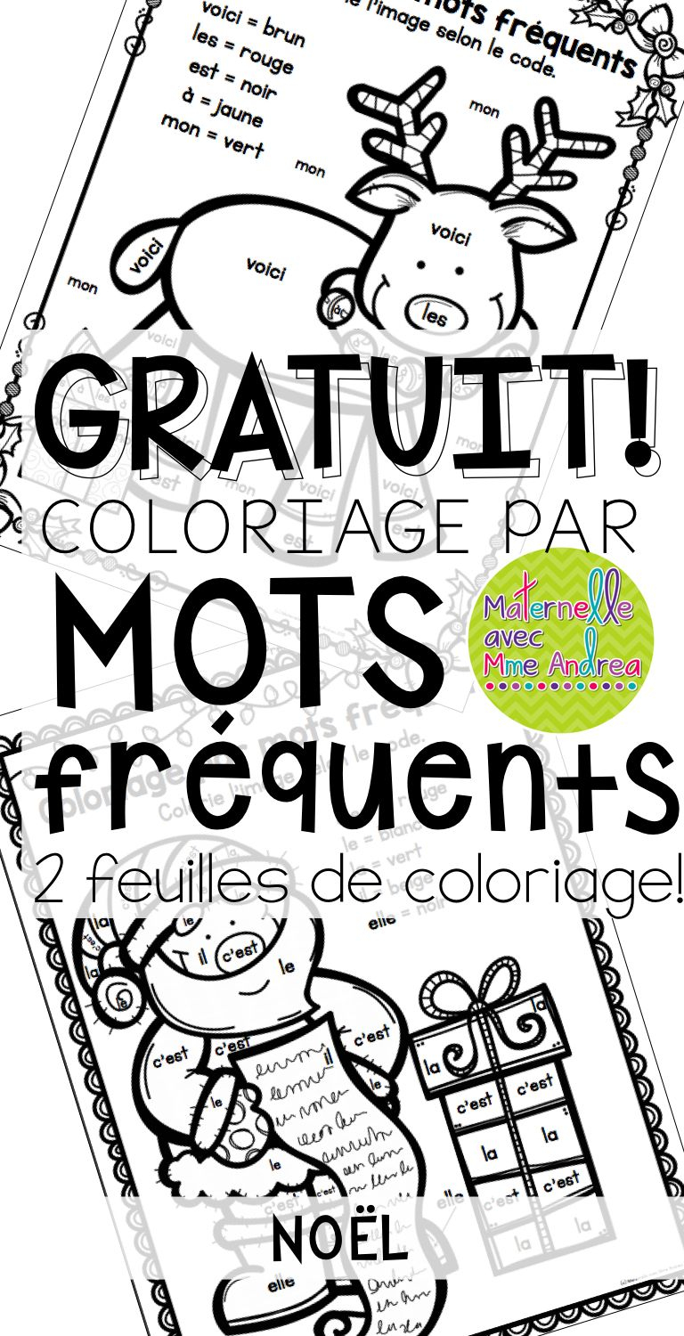 Free French Christmas Coloursight Word Sheets | French
