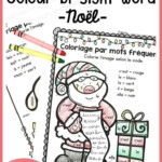 Free French Coloursight Words Christmas Worksheets. Help