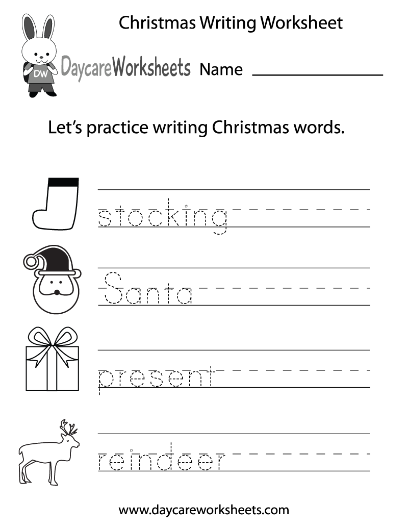 Free Preschool Christmas Writing Worksheet | Preschool