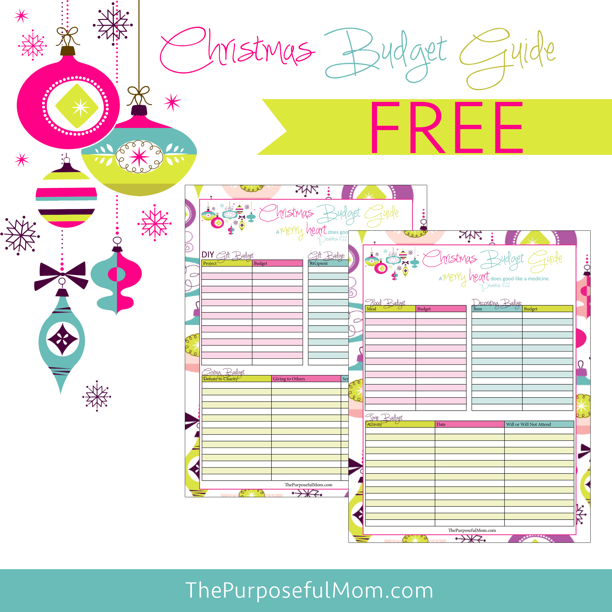 Free Printable Christmas Budget Planner - The Purposeful Mom