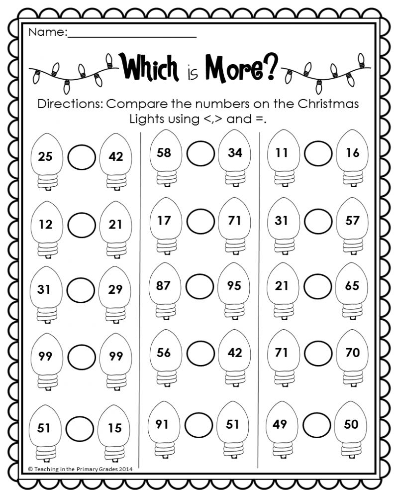 Free Printable Christmas Math Worksheets For 1St Grade