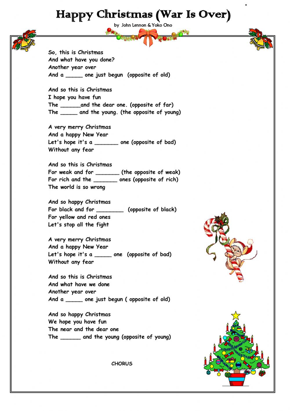 Happy Christmas Interactive Worksheet