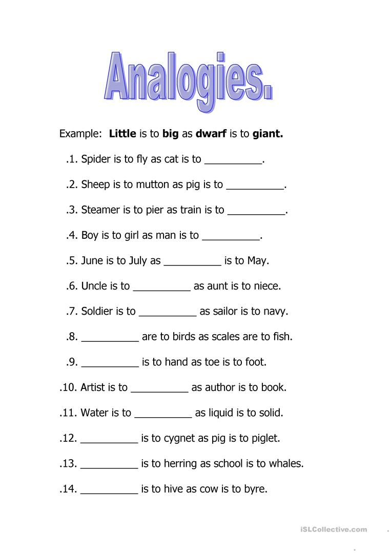 Image Result For Analogies Worksheet | Worksheets For Kids