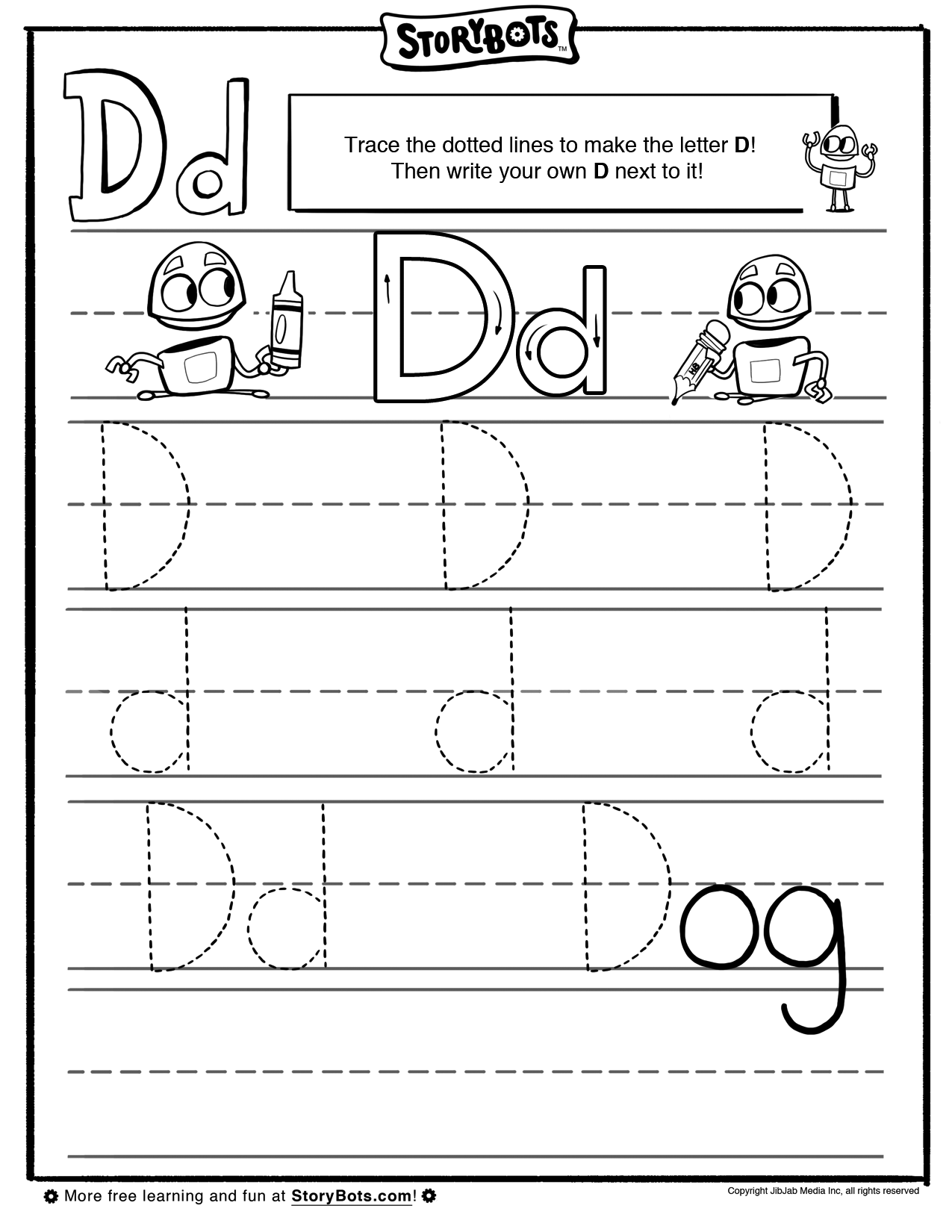 It&amp;#039;s Easy To Draw A Letter D. Just Trace The Dotted Lines