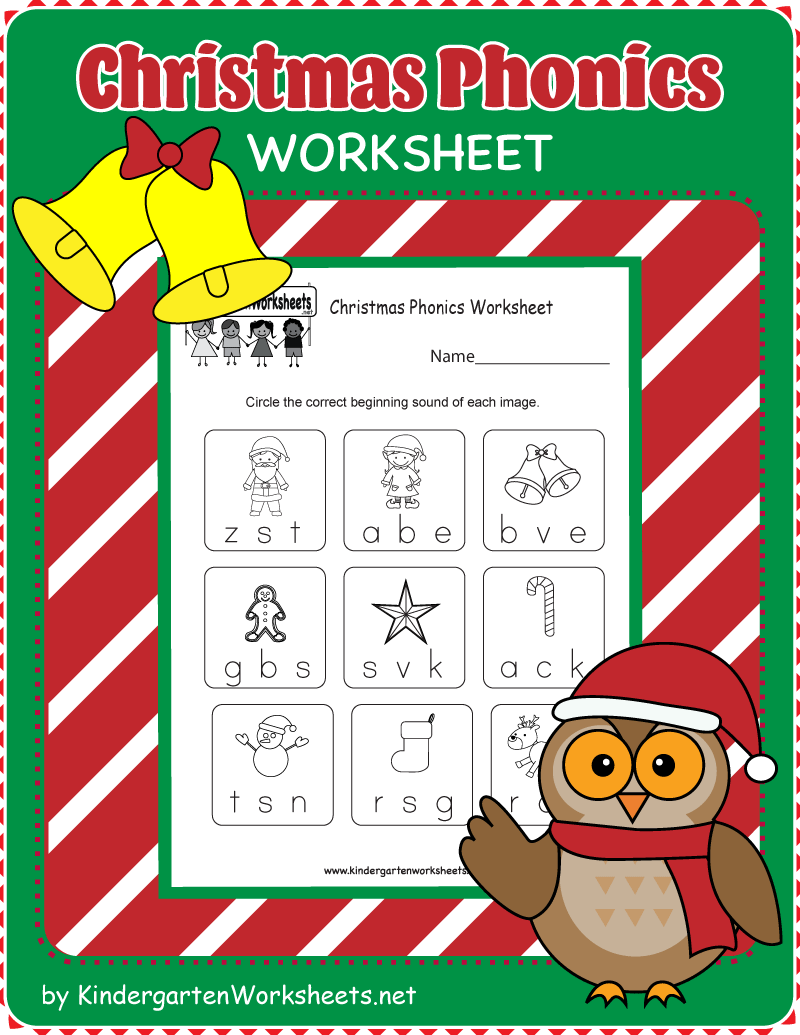 Kindergarten Christmas Phonics Worksheet | Phonics