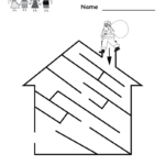 Kindergarten Santa Maze Activity Worksheet Printable