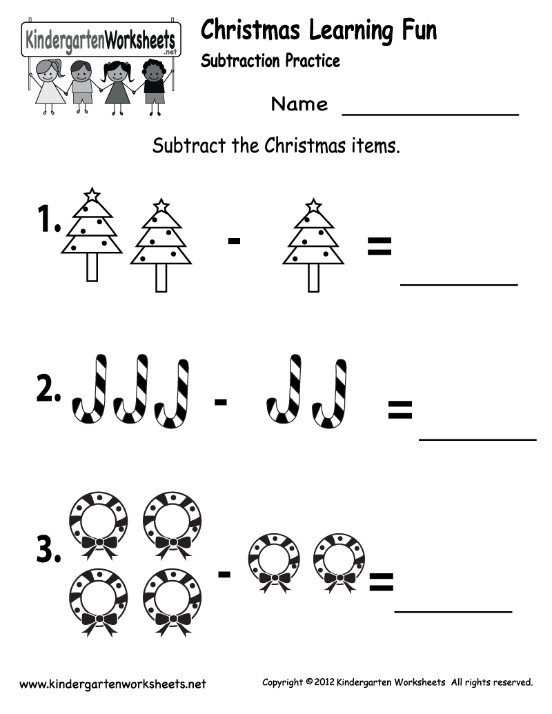 Kindergarten Worksheets Printable |  Subtraction