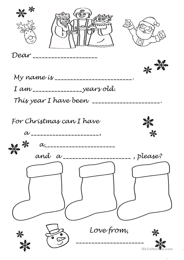 Letter To Father Christmas Or The Magic Kings - English Esl