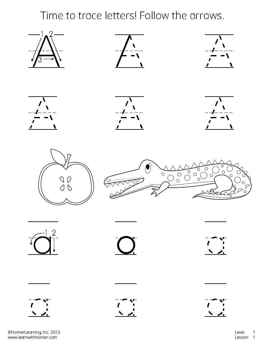 Letter Tracing Practice Sheet For The Letter A. #printables
