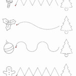 Line Pattern Tracing Preschool Worksheets | Christmas