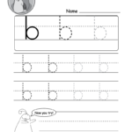 Lowercase Letter &quot;b&quot; Tracing Worksheet - Doozy Moo