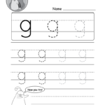 Lowercase Letter &quot;g&quot; Tracing Worksheet - Doozy Moo
