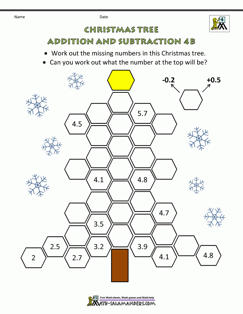 Math Christmas Activities 4Th Grade