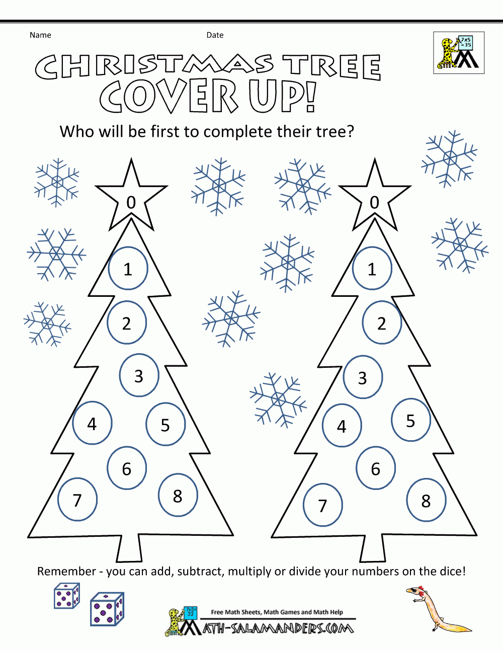 Math Christmas Worksheets First Grade