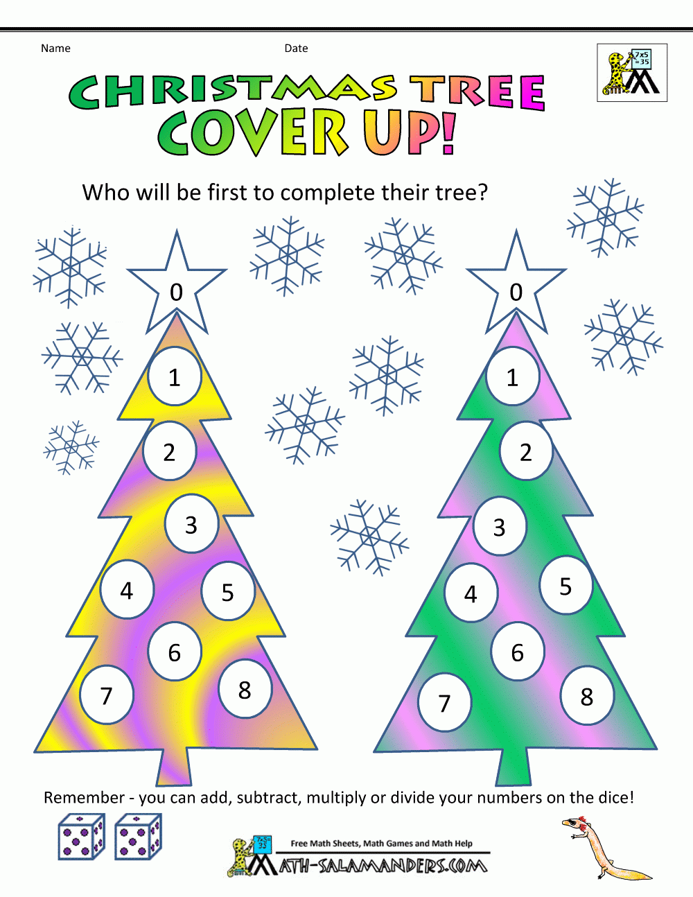 Math Christmas Worksheets First Grade