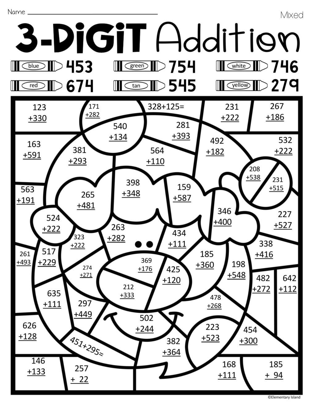 Math Worksheet ~ Addition Andbtraction Coloring Pages Math