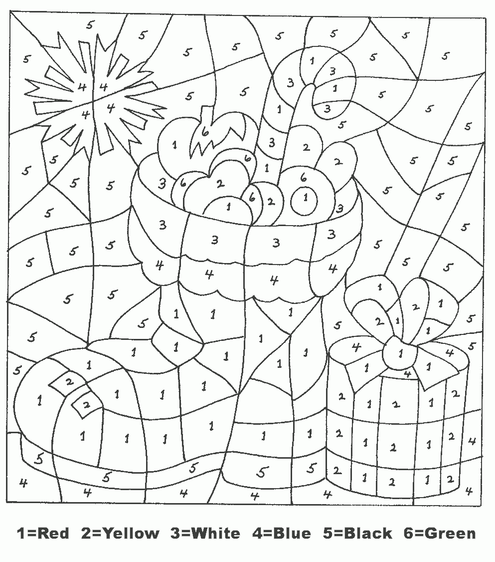 Math Worksheet ~ Incredible Christmas Colournumbers